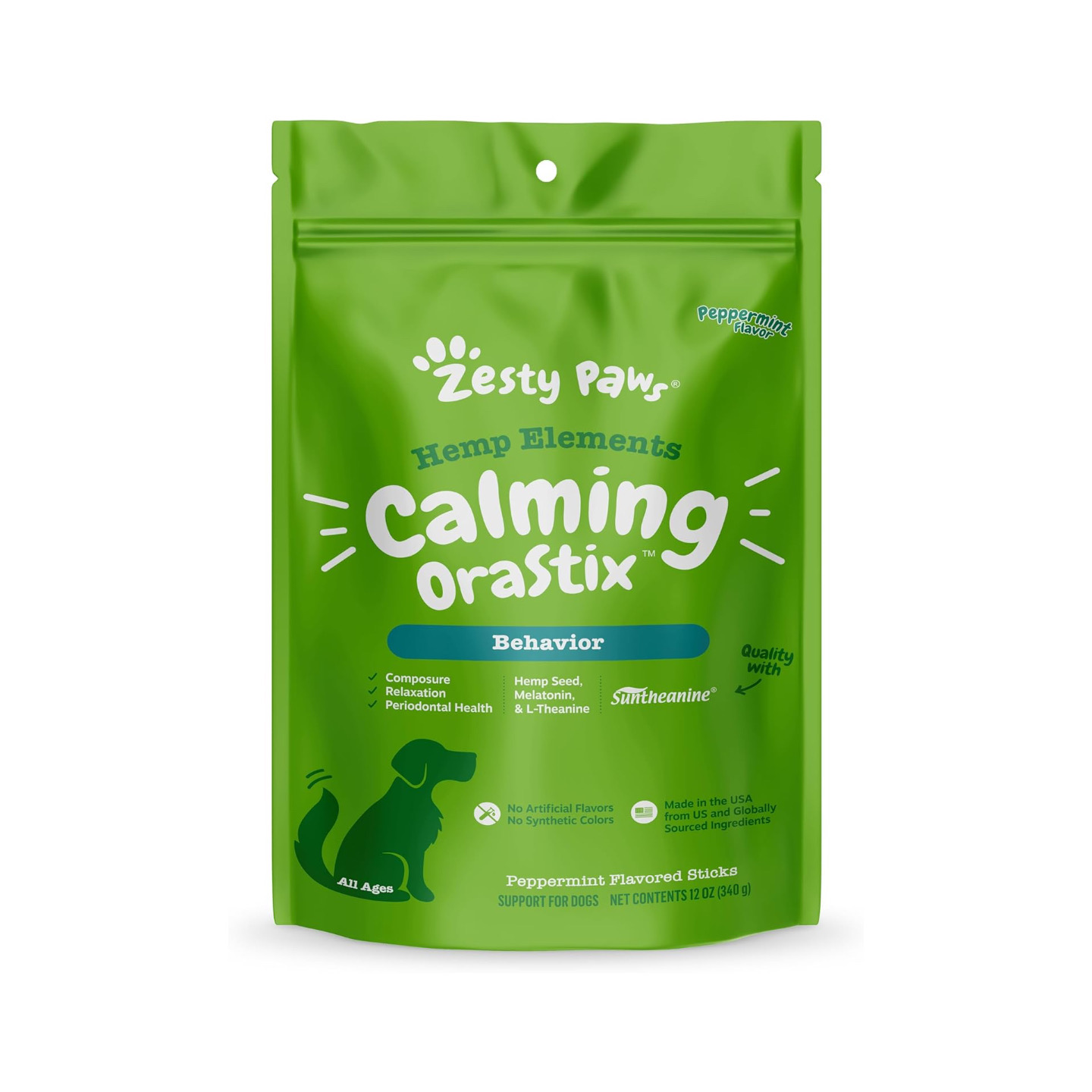 美国直邮Zesty Paws Calming OraStix for Dogs 狗狗镇静舒缓补剂