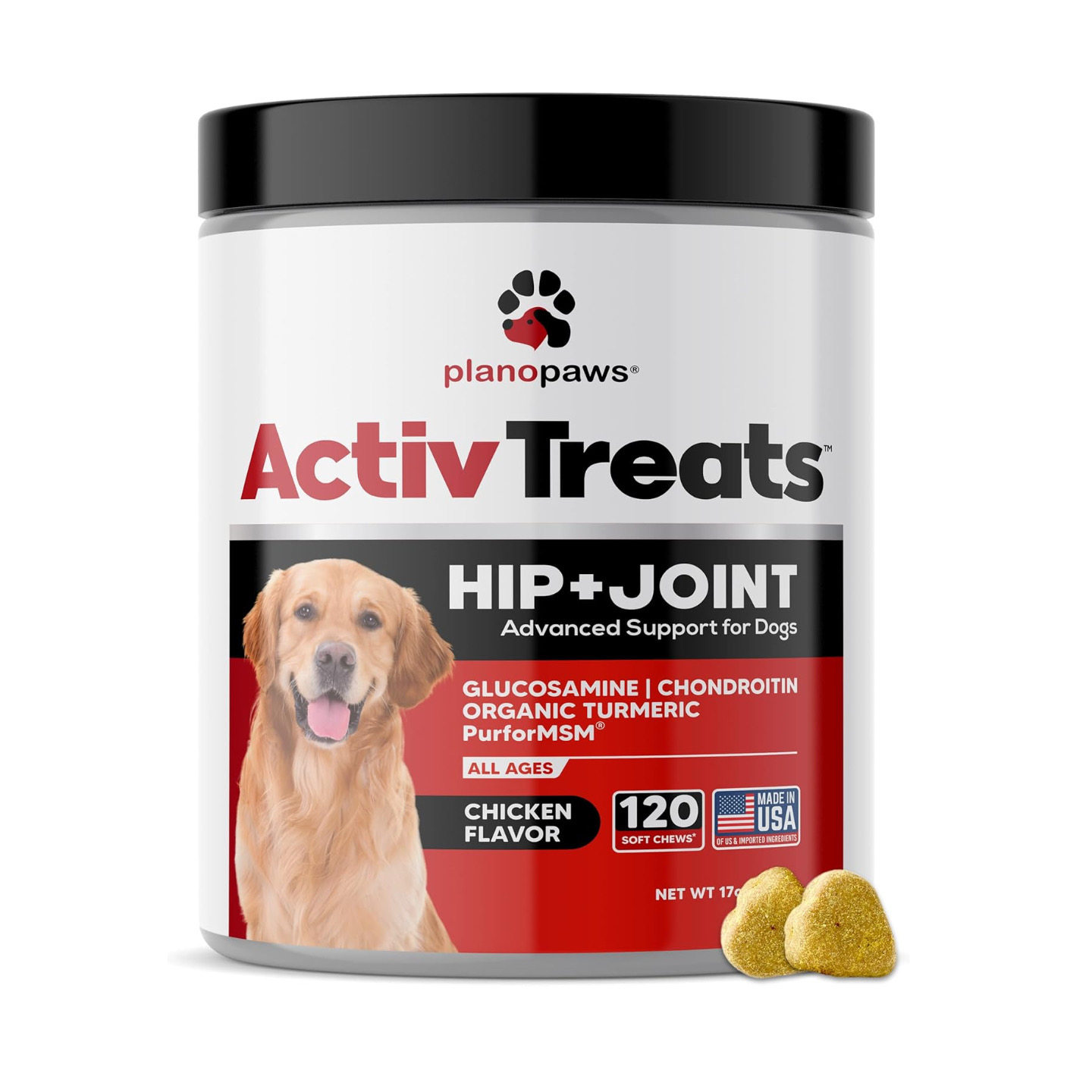 美国直邮planopaws Glucosamine for Dogs Hip Joint葡萄糖胺补剂