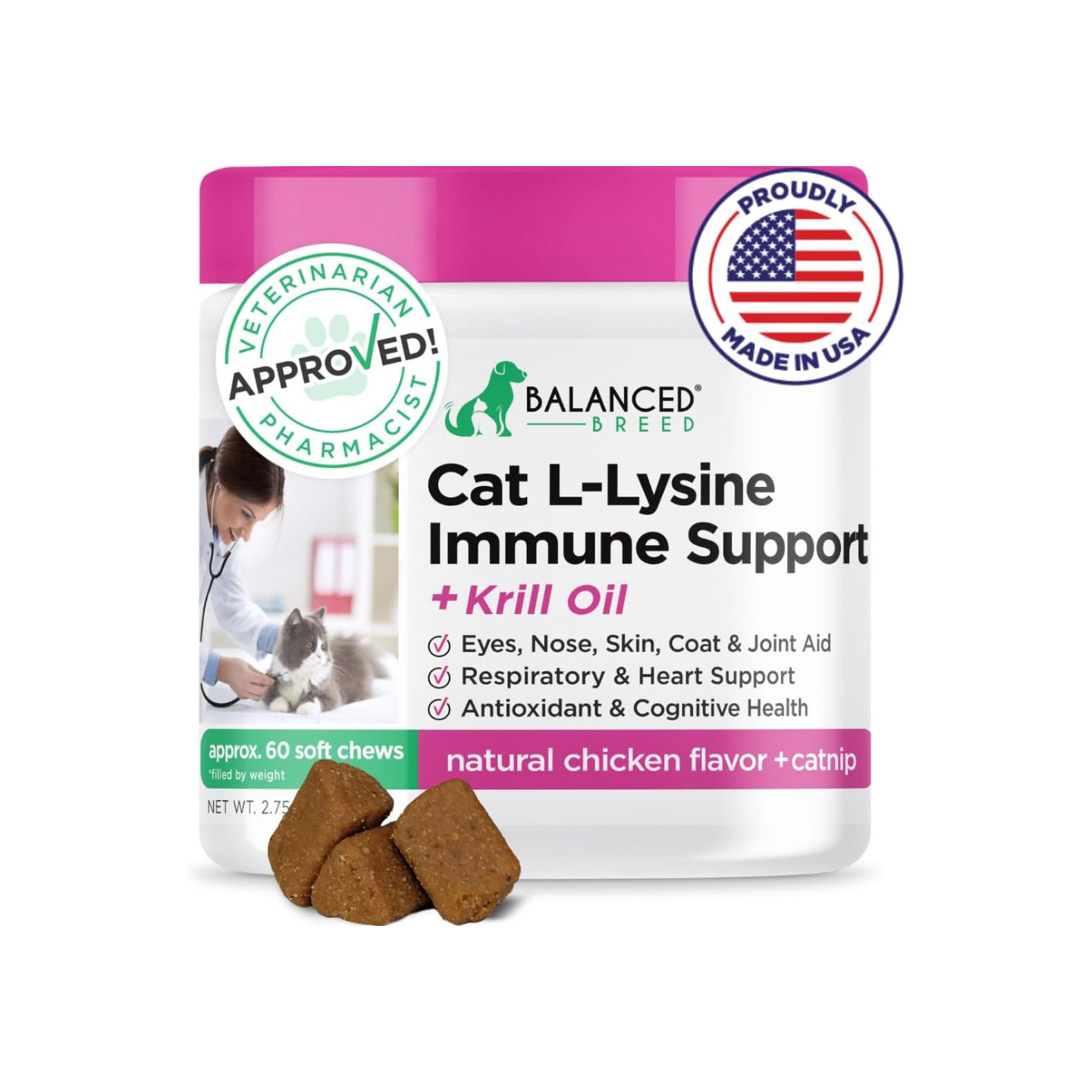 美国直邮Balanced Breed LLysine Cats Immune L赖氨酸猫免疫支持