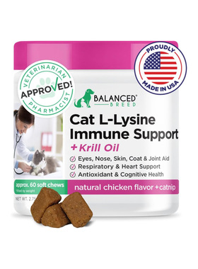 美国直邮Balanced Breed LLysine Cats Immune L赖氨酸猫免疫支持