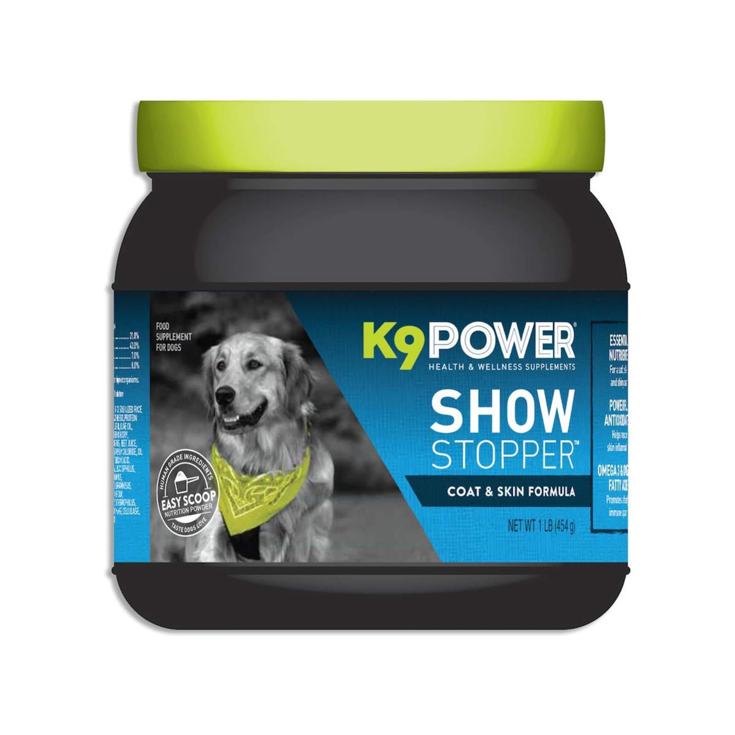 美国直邮 K9 Power Show Stopper狗的健康毛皮和皮肤补充剂 454g