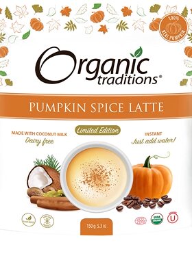 美国直邮Organic Traditions Pumpkin Spice Latte南瓜香料拿铁