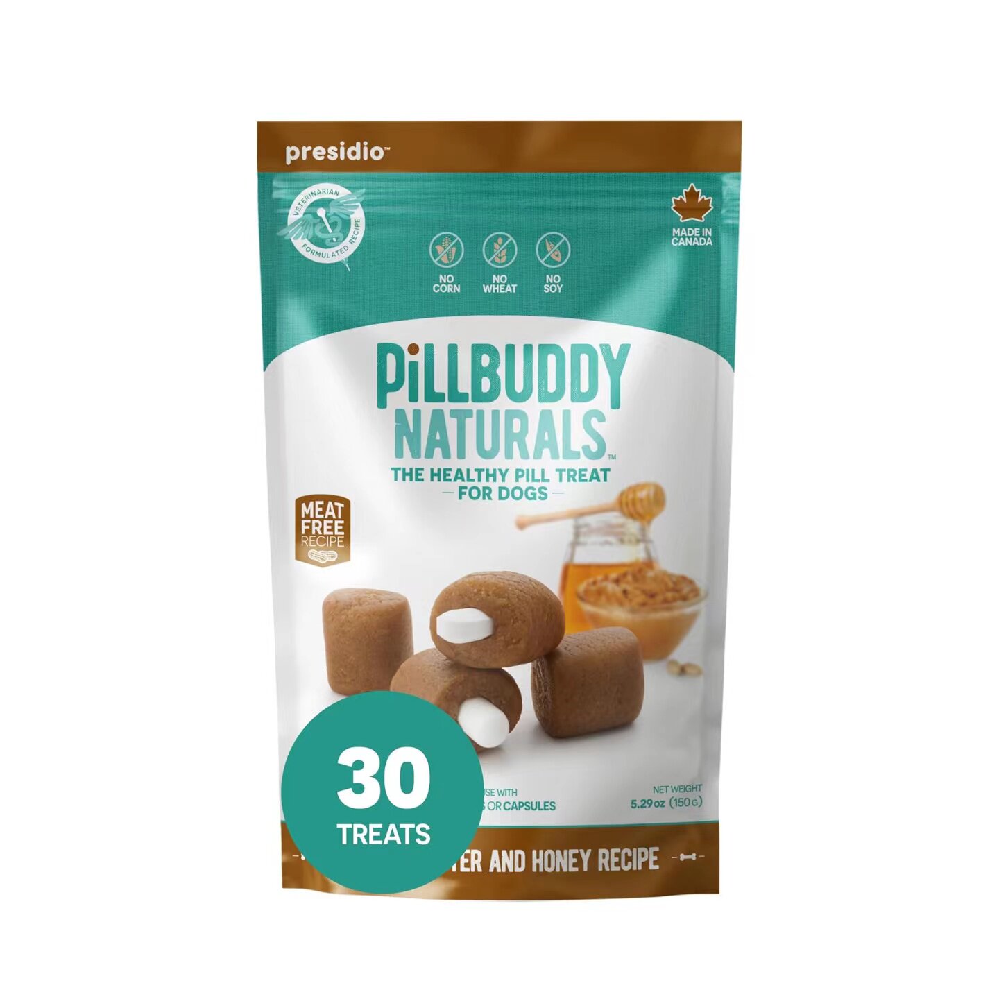 美国直邮 Presidio Pill Buddy Naturals天然健康营养狗零食 30粒