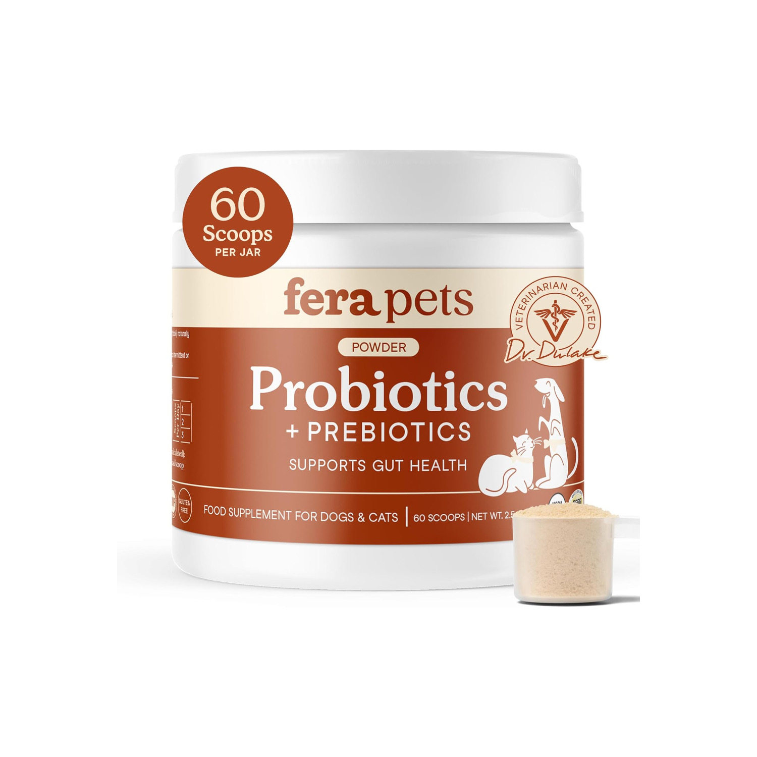 美国直邮 Fera Pets Probiotics for Dogs Cats 猫狗益生菌补剂