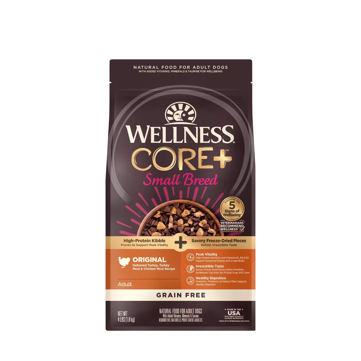 美国直邮 Wellness CORE Dry Small Dog 无谷物干小型狗粮 4磅