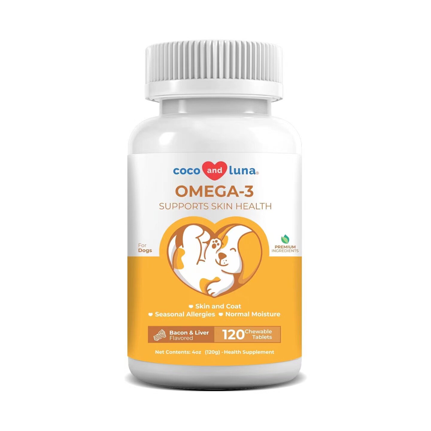 美国直邮 Coco and Luna Omega 3 for Dogs 狗用欧米伽3营养补剂
