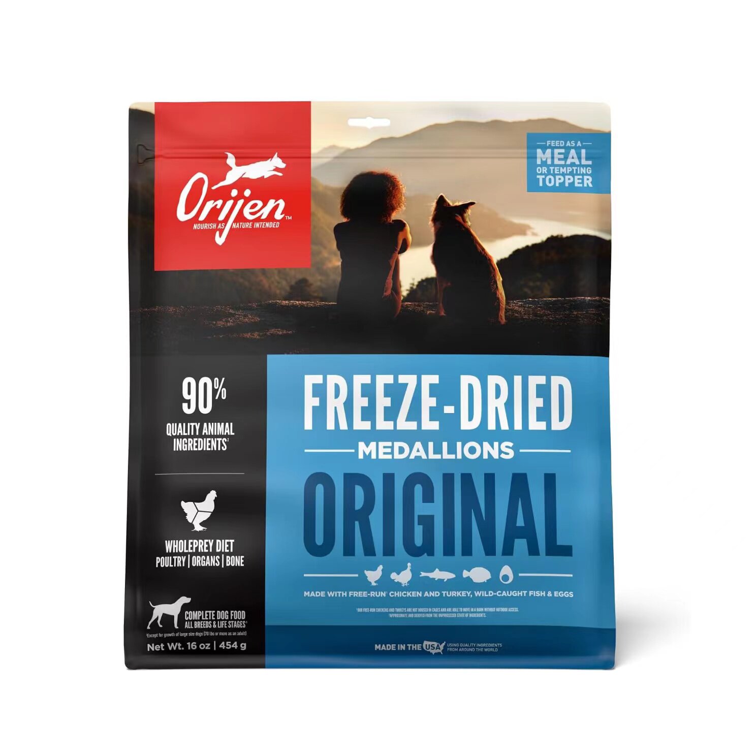 美国直邮 ORIJEN Original Freeze Grain Free Dog无谷物冻干狗粮