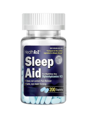 美国直邮 HealthA2Z Sleep Aid 200 Caplets 轻松助眠补剂 200粒