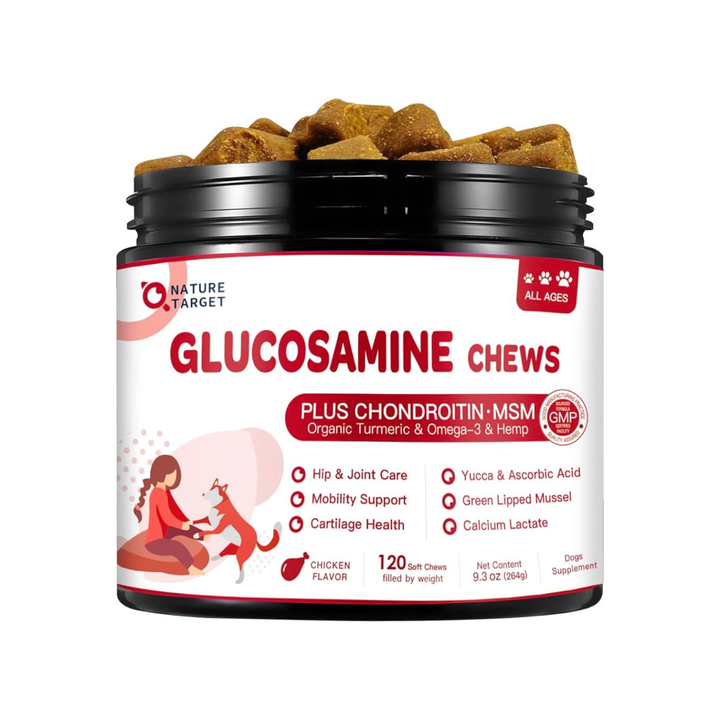 美国直邮 NATURE TARGET Glucosamine for Dogs 狗用葡萄糖胺补剂