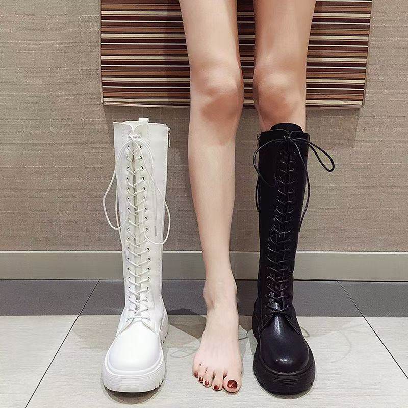 长筒靴女厚底粗跟马丁靴不过膝长筒