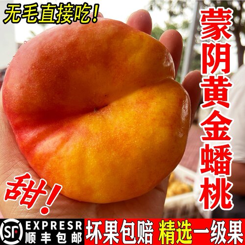 蒙阴彩虹黄油蟠桃黄蟠桃新鲜时令水果山东黄油桃孕妇整箱脆甜爆汁