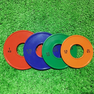 健身房专用纯纲杠铃片环保无味大孔奥杆通用彩色举重配重片