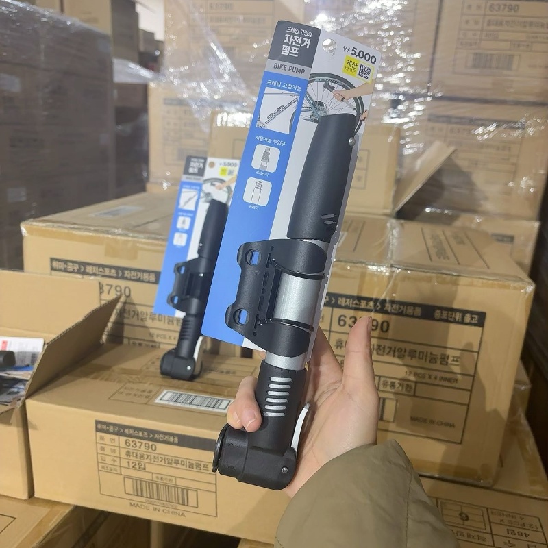出韩国骑行迷你气筒便携式铝合金打气筒山地自行车打气筒骑行装备