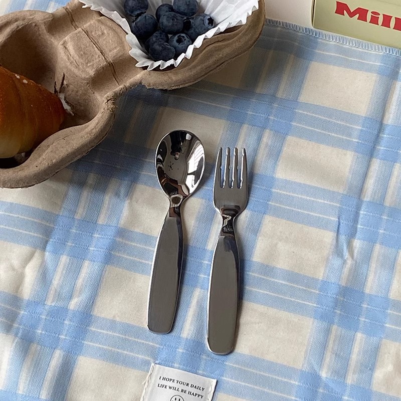 韩式304不锈钢儿童叉勺