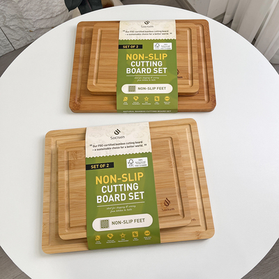 两块套装无漆无蜡天然竹砧板菜板