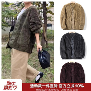 舒适保暖珊瑚绒纽扣夹克抓绒衣 秋冬情侣款 每年仅一批 日单毛猴