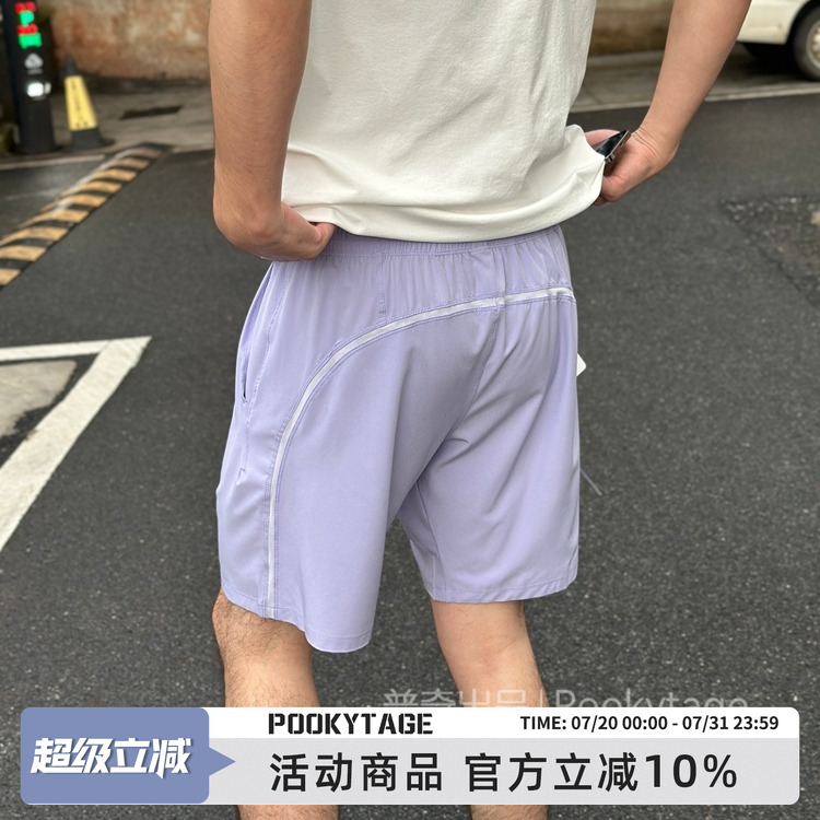 3D环绕吸湿速干裸感透气运动短裤