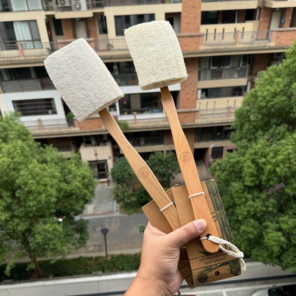 年末特清！出加拿大！天然丝瓜络可拆榉木柄沐浴刷厨房锅碗丝瓜刷