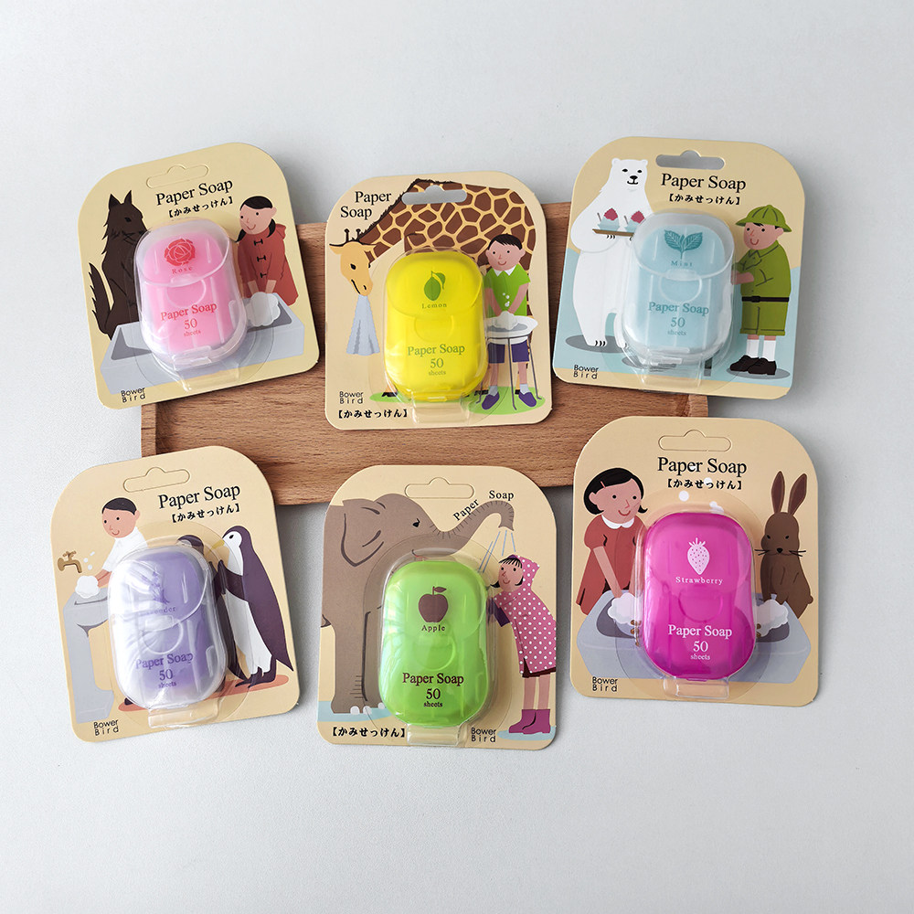 出日本！太好用了！50片装旅行出门便携式水果味肥皂片洗手片皂纸