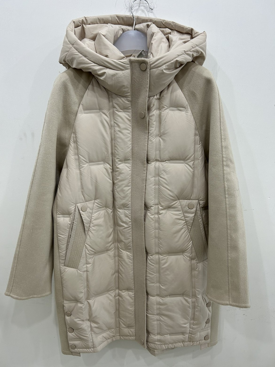 轻奢羽绒服大衣羽绒服拼接双面羊绒大衣中长款高端Y2919小个子