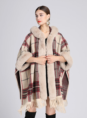Women Coat Poncho Warm Cloak Cape Overcoat 毛呢外套斗篷开衫