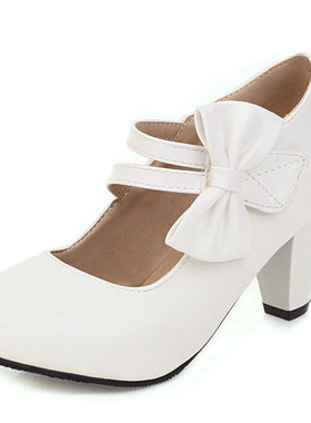 Size 46 Platform Women Flats High Heel Mary Jane Ladies Shoe