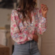 Shirt Clothes印花上衣长袖 Elegant Women Print Ladies 优雅衬衫