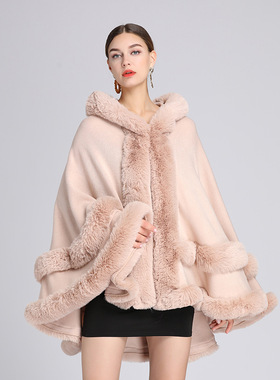 Women Winter Thicken Shawl Poncho Capes Cloak Overcoat斗篷女