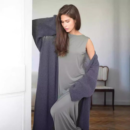 Women Pullover Knitted Cardigan Shawl Coat毛衣开衫披肩外套