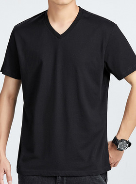 Men Tops Tees T-Shirt修身纯色短袖t恤青年男士T恤宽松纯棉体恤t