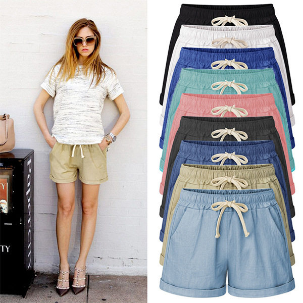 M-6XL Oversize Short Pants短裤女夏裤子仿牛仔布直筒裤宽松女裤
