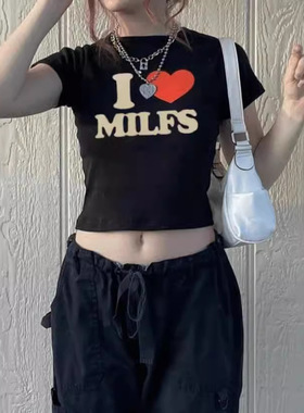 Summer women print sexy short t-shirt girls Ladies top t恤女