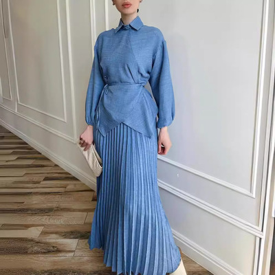 上衣春季套装裙Women Clothes Set Muslim Middle East Top+Skirt