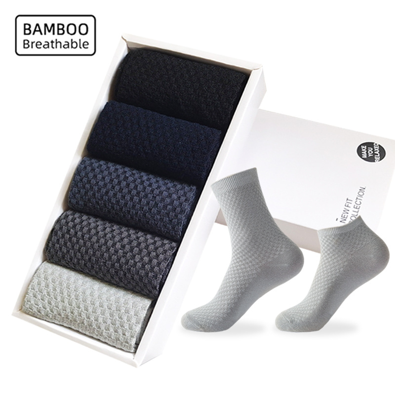 5pair Men's Socks Solid Color Sock Male Business Socks男袜子
