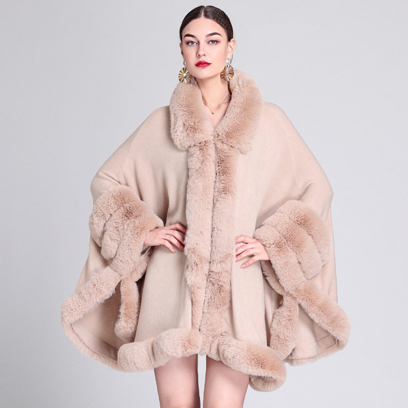 Women Poncho Cardigan Coat披肩斗篷宽松针织开衫大码披风外套女