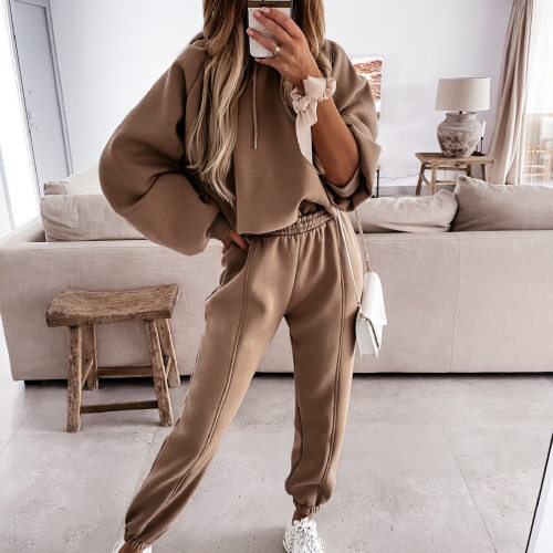 Women Sweater Suit女装运动休闲连帽卫衣套装толстовка