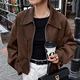 Women Fashion欧美复古潮流宽松夹克上衣女外套时尚 Jacket Coat