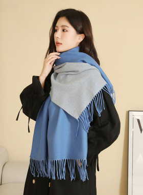Winter Scarf Shawl Scarves Wraps双面围巾女秋冬季披肩羊绒围巾