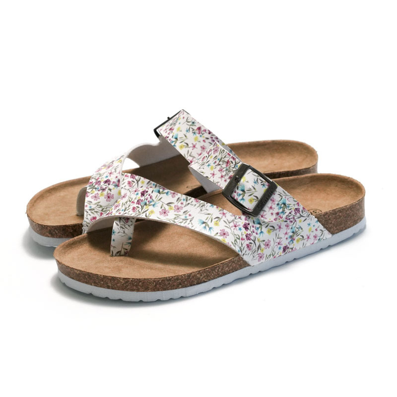 Women Girl Sandal Summer Flat Slipper Shoe软木拖鞋沙滩鞋凉鞋