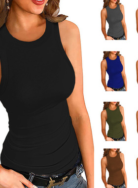 Women Summer Tops Ladies Vest Summer Girl Tank Tops纯色背心
