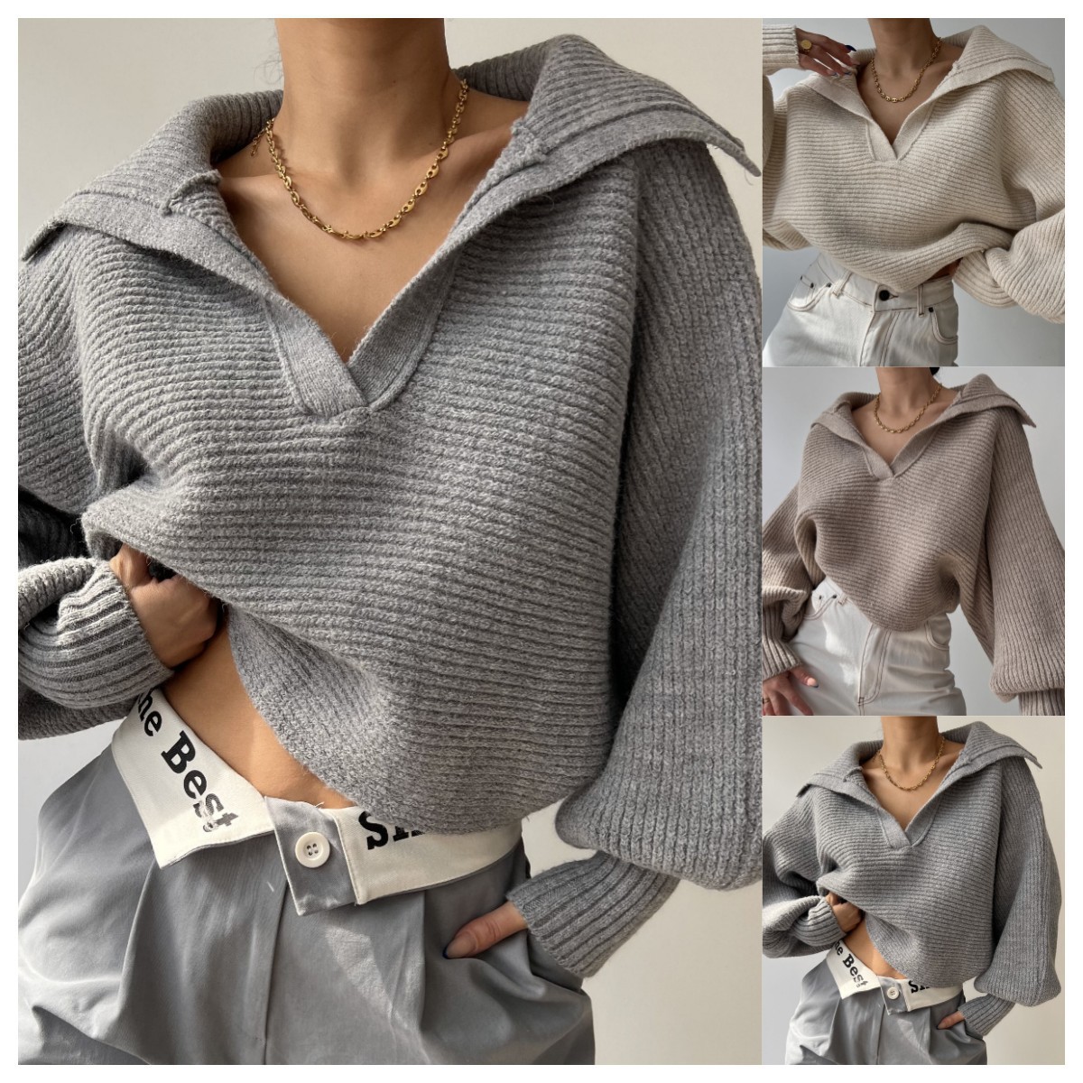 Women Knitted Pullover Tops 针织毛衣针织衫Пулловер