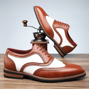 Men Oxfords Male Business Footwear Point Toe英伦风复古皮鞋男