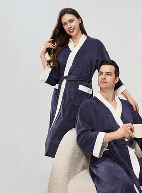 Nightgown Autumn Winter Sleepwear Men Women Bathrobe男女睡袍