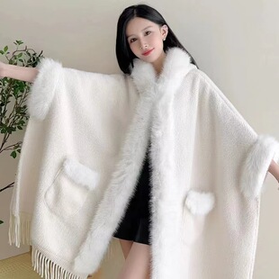 Autumn Winter Cape Poncho Hooded Women Cloak Shawl Pullovers