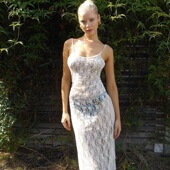 Dresses时尚 Women Lace 欧美ins风辣妹小众蕾丝吊带裙露背连衣裙