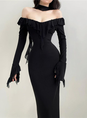 性感高腰包臀连衣裙Sexy Women Dresses Off Shoulder Long Dress