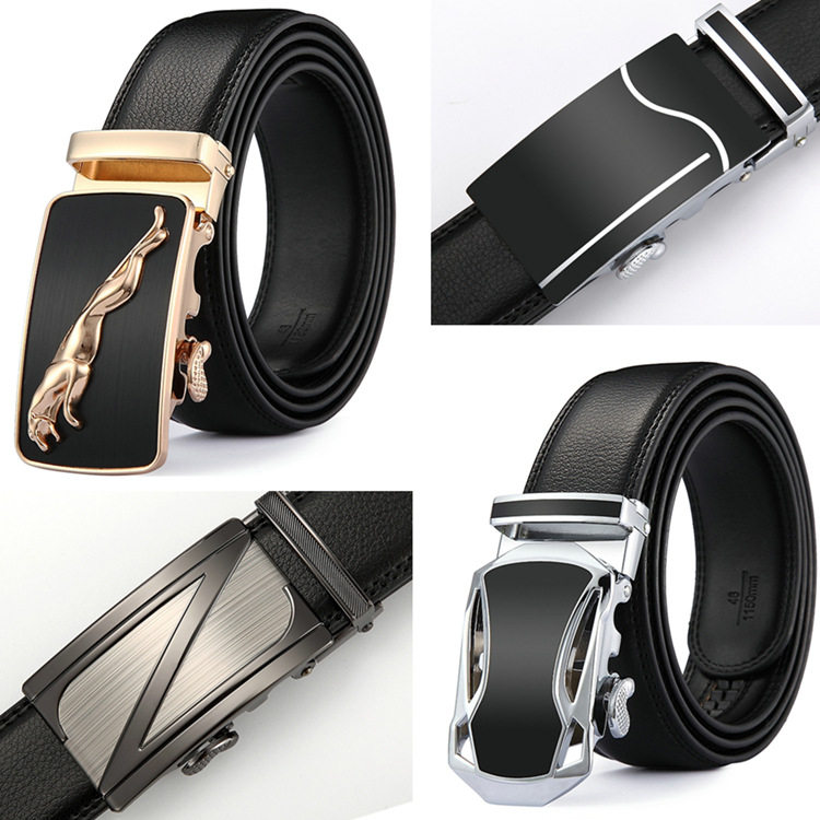 Male Belts black business metal buckle strap belt men皮带