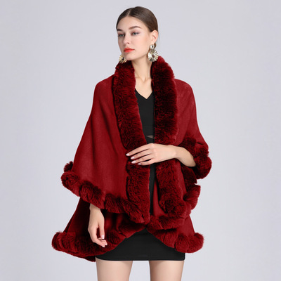 Women Thick Warm Poncho Capes Shawl Overcoat Loose Cloak斗篷