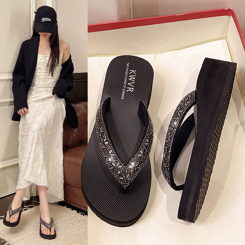 拖鞋女夏水钻凉拖女款外穿时尚