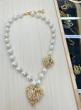 欧美复古夸张花朵项链女小众设计感高级气质百搭耳钉耳饰